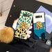 GalaxyS9+/S8+ケース 狐ボンボン付き ファッション ヒョウ柄
