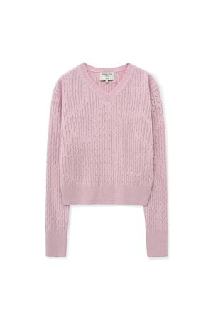 [Matin Kim] SHINY CABLE PULLOVER IN PINK 正規品 韓国ブランド 韓国通販 韓国代行 韓国ファッション マーティンキム matinkim 日本 店舗