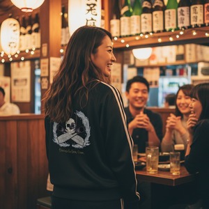 Flag of Diver-スムース ラグランスリーブ トラック ジャケット(ブラック)