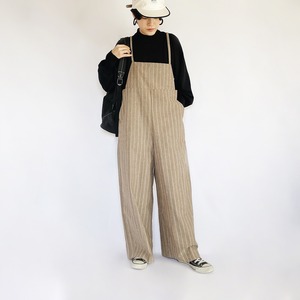 Stripe straight overalls