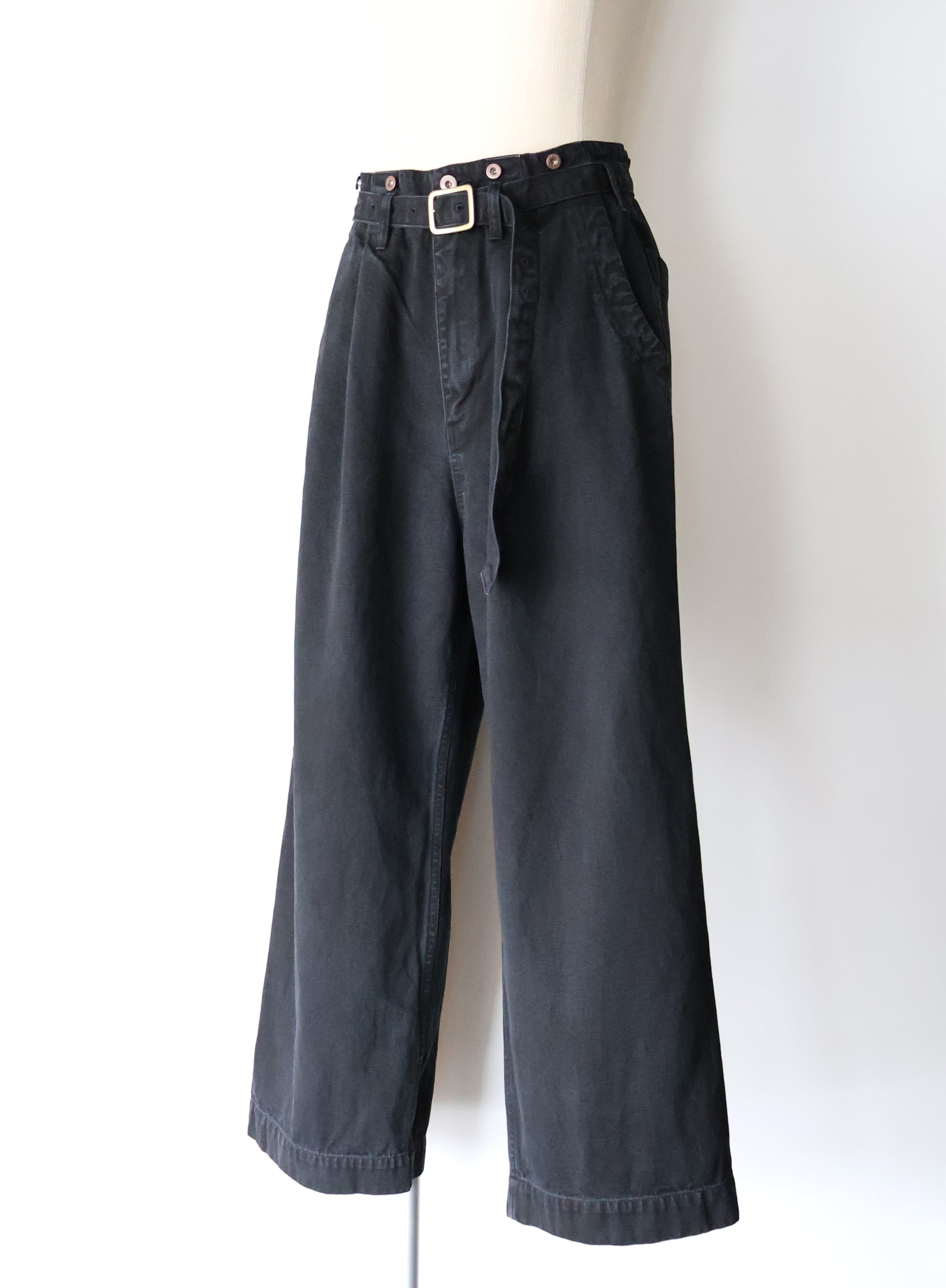 Gurank “ CH belted work pants ( Black )” | H.inch