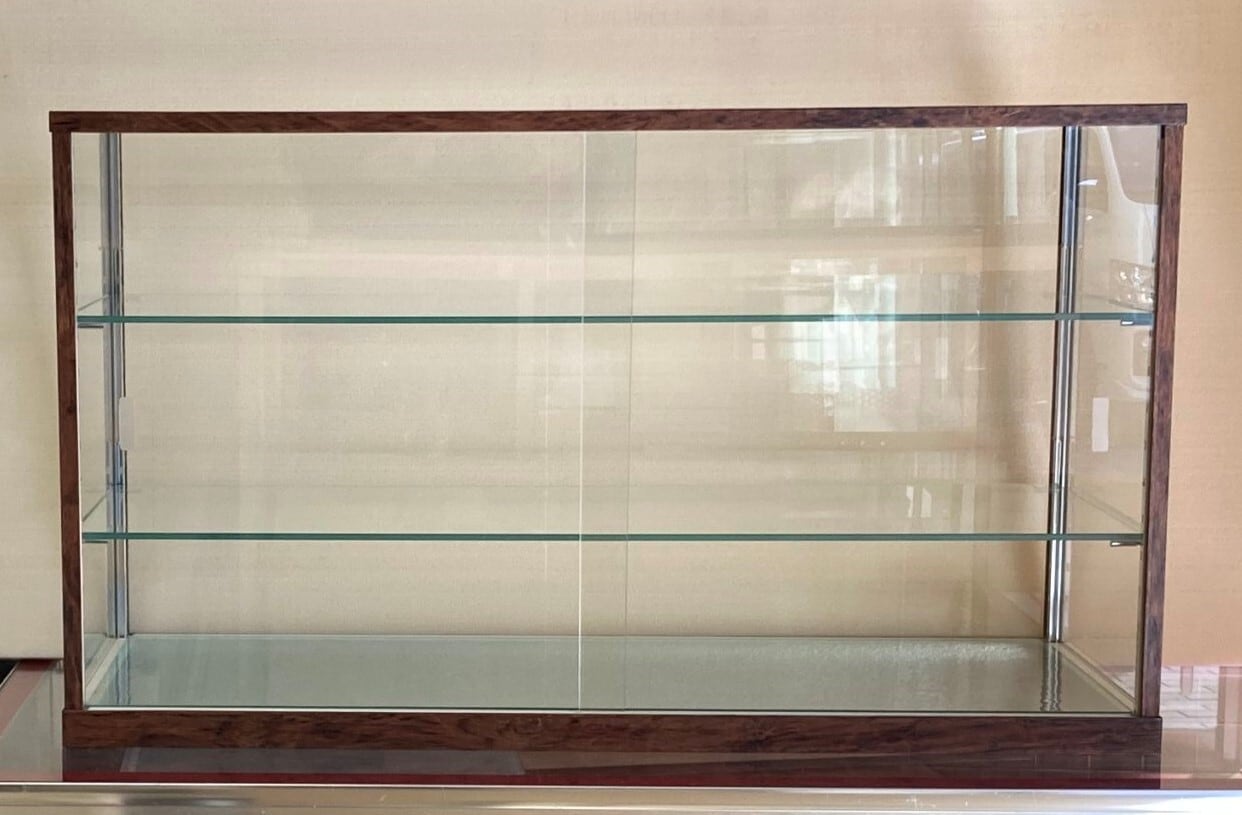 アンティーク・レトロ調 ガラスケースW750mm 木製風 古木 コレクション 