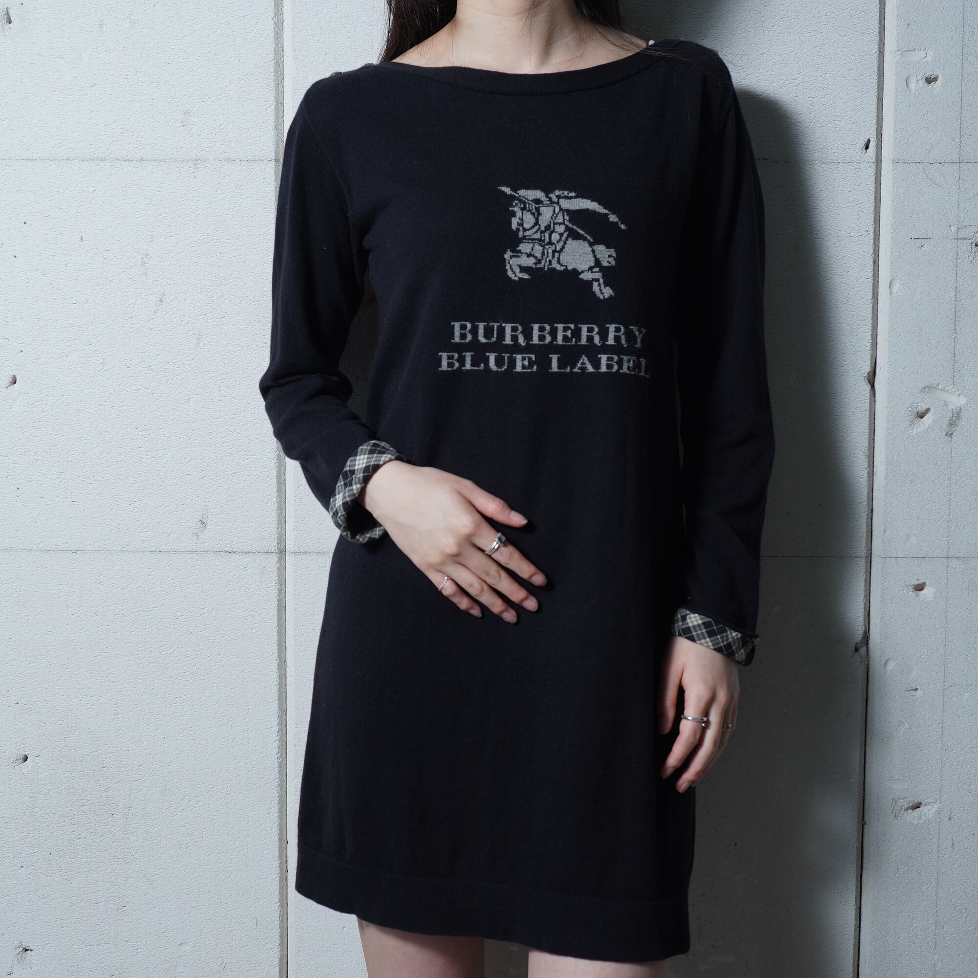 BURBERRY】バーバリー ホースロゴニットワンピース black | MIXHIVE