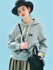 imakokoni グレーデザインオリジナルパーカートップス 255222