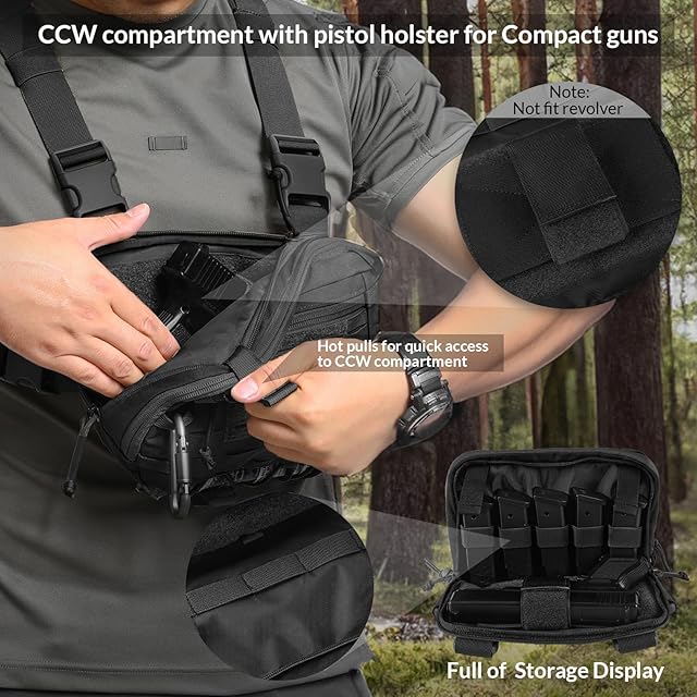 VOTAGOO GEAR] 軽量 MOLLEランニングバッグ、タクティカルチェスト