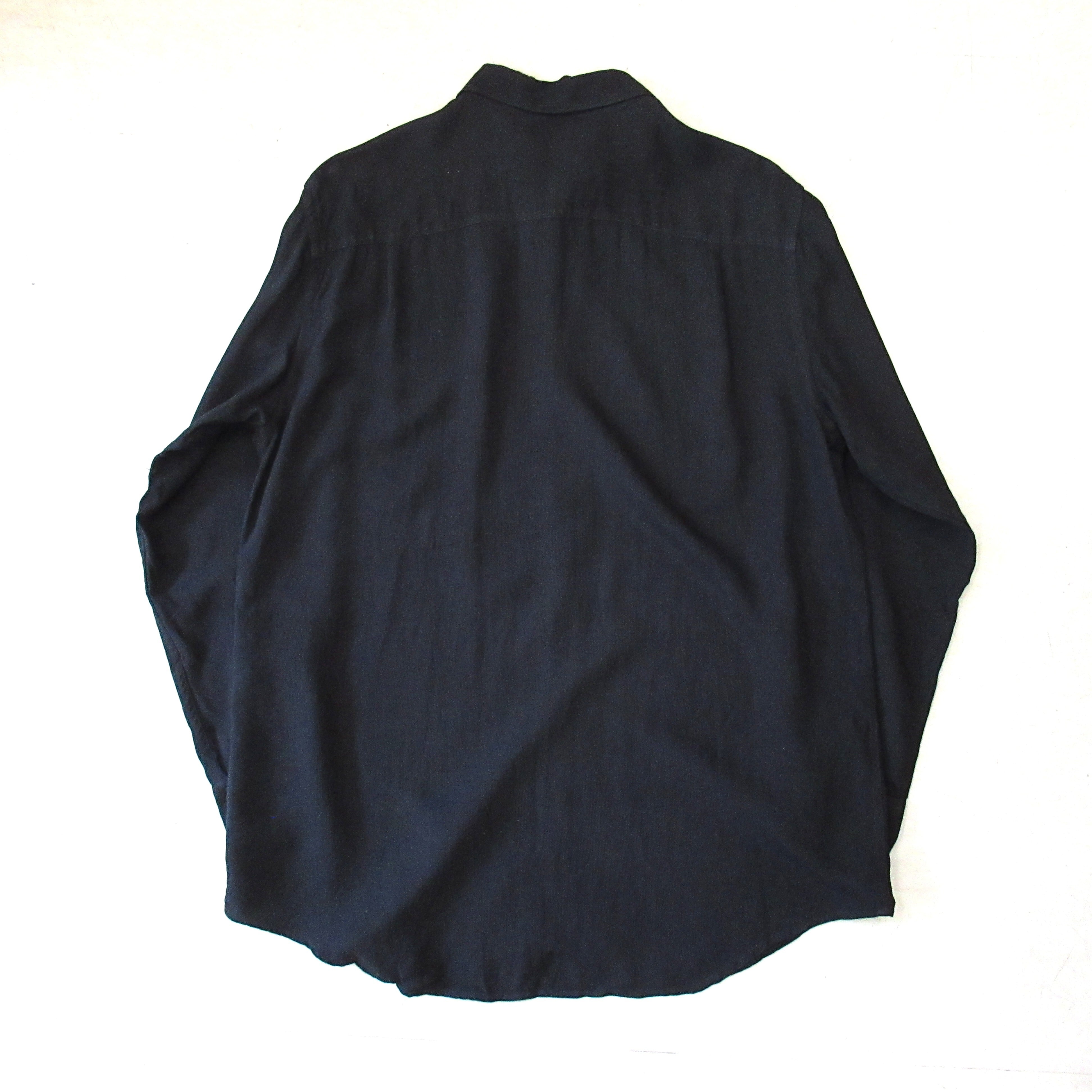 00S BARACUTA Black Silk Shirt【L】 | drop by