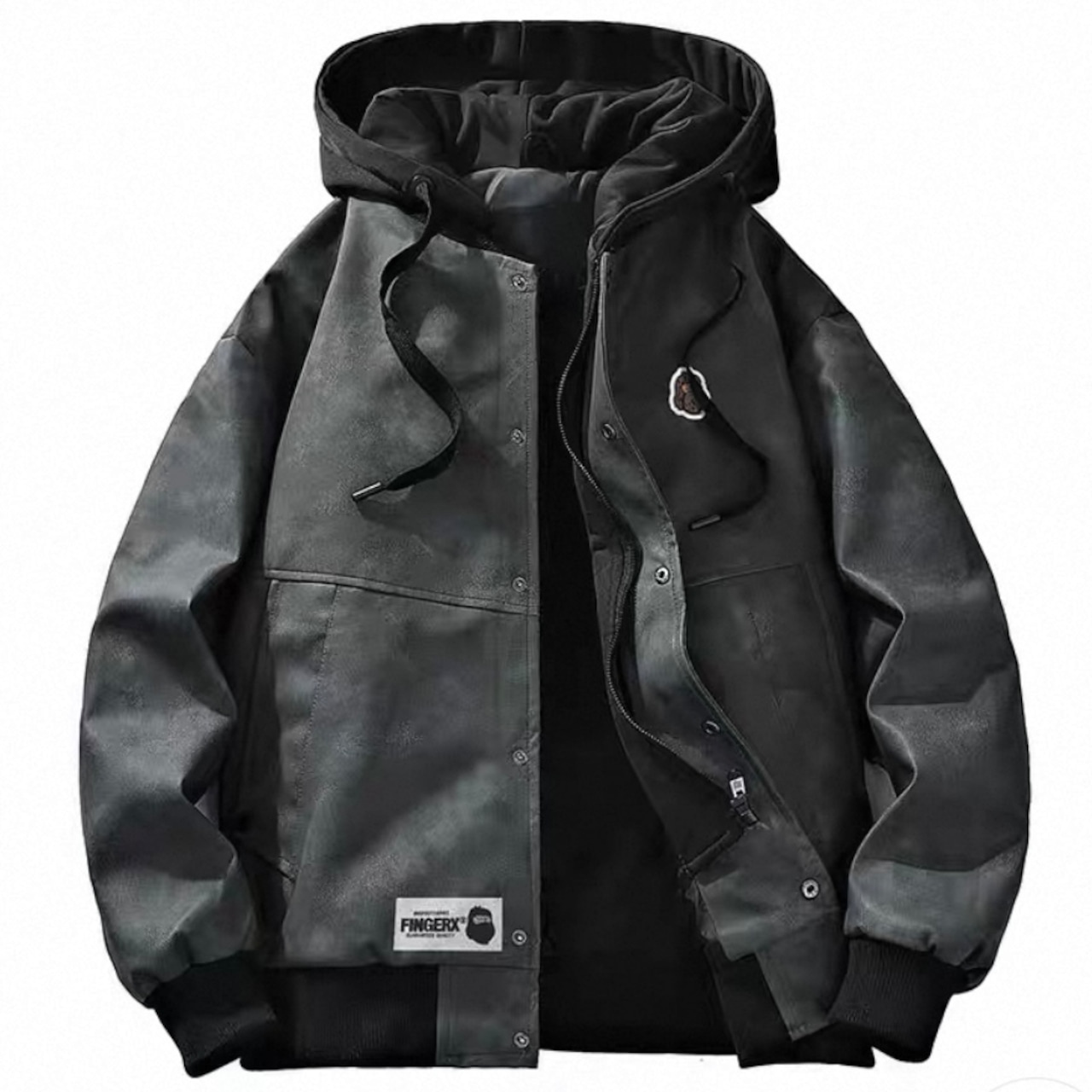 Button Front Hip-Length Fleece-Lined Jacket ◇2color H0954