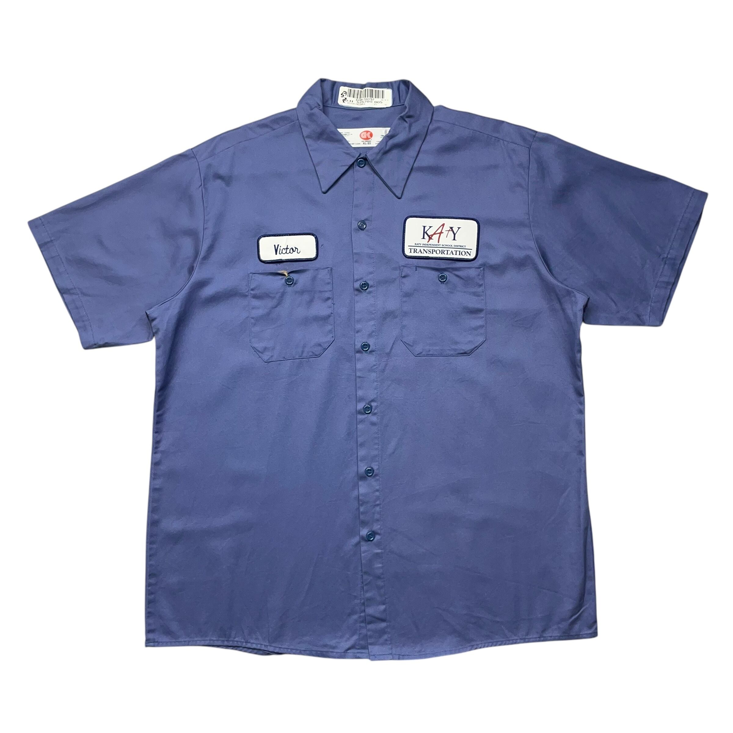 《XL》G&K SERIVCE ワークシャツ 企業ロゴ ワッペン ライトグレー no.6590