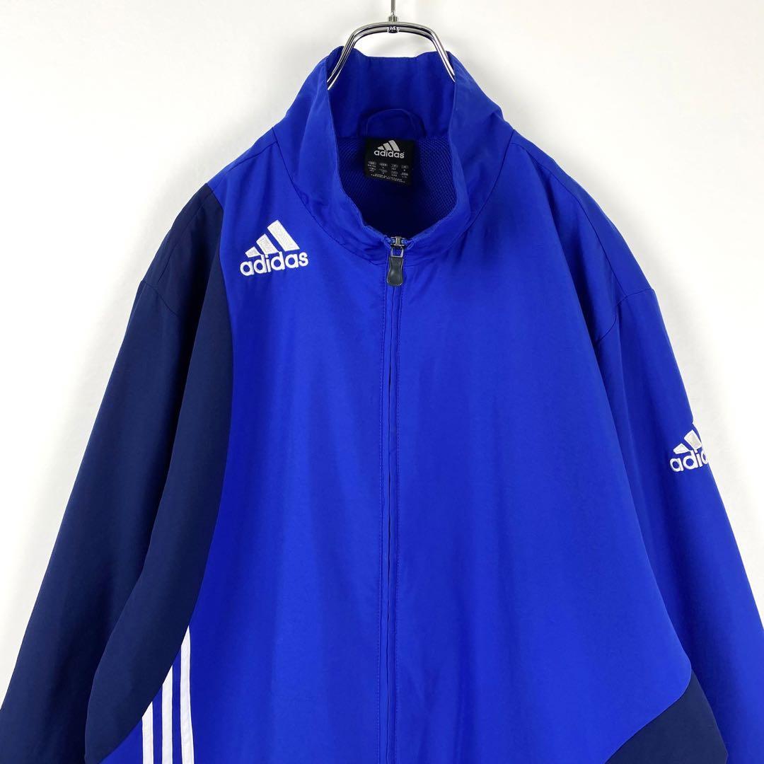 00's adidas ビッグロゴ プルオーバー ジャケット ピステ ネイビー