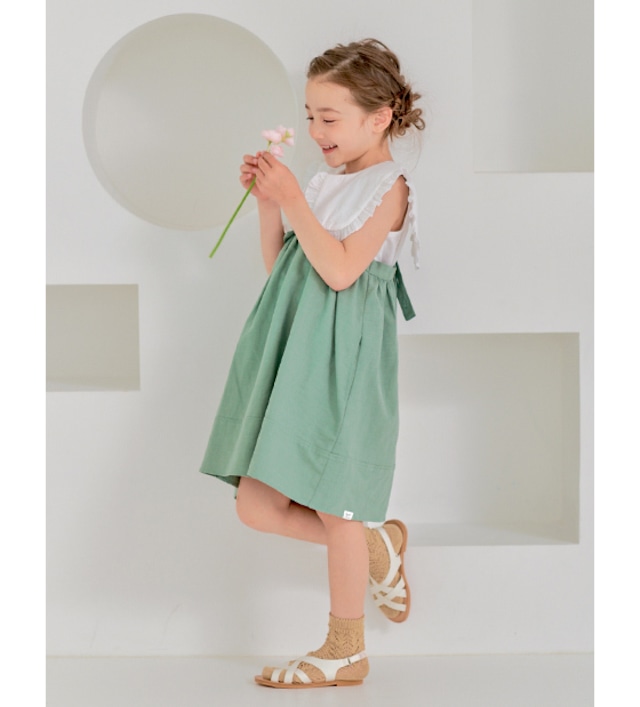 折り返しジャンパースカート<Green>