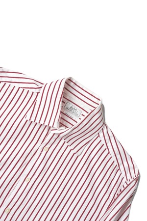 00's~ "HERMÈS" Red Stripe Pattern Dress Shirt Made in FRANCE