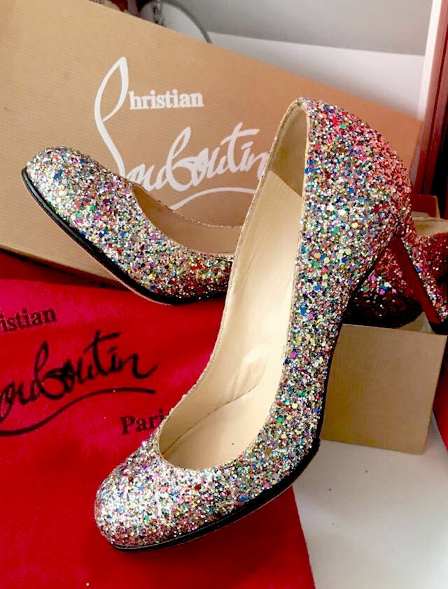 Christian Louboutin クリスチャンルブタン グリッター ヒール 