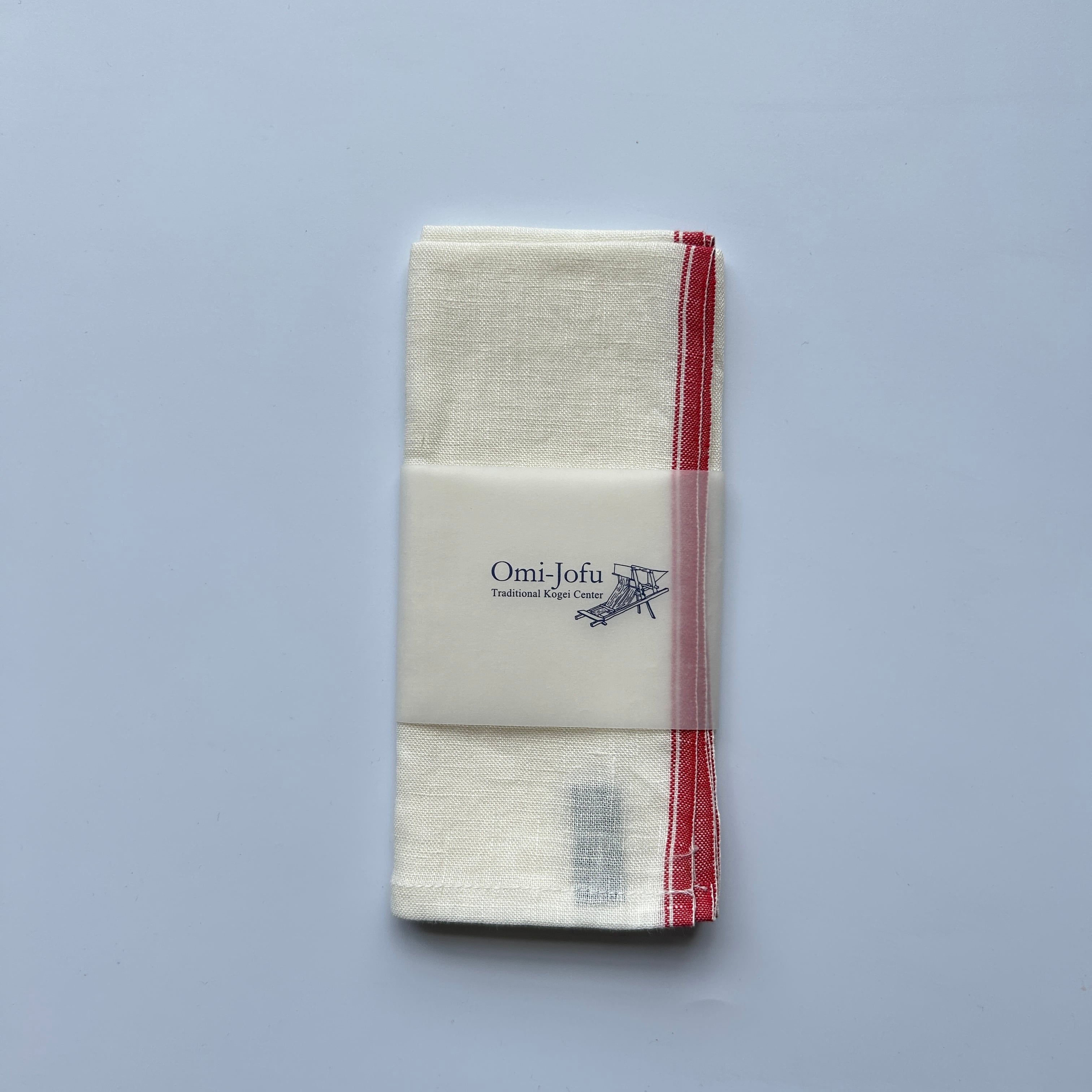 Omi-Jofu 【赤ミミ:白無地】リネンふきん