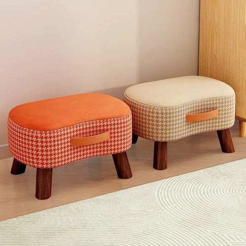 小さいスツール 無垢材 スツール 高さ22cm ５カラー オレンジ グレー 家庭用 玄関椅子 靴用スツール コーヒーテーブル用スツール 大人用 子供用 小さなスツール リビングルーム用 ドア用スツール