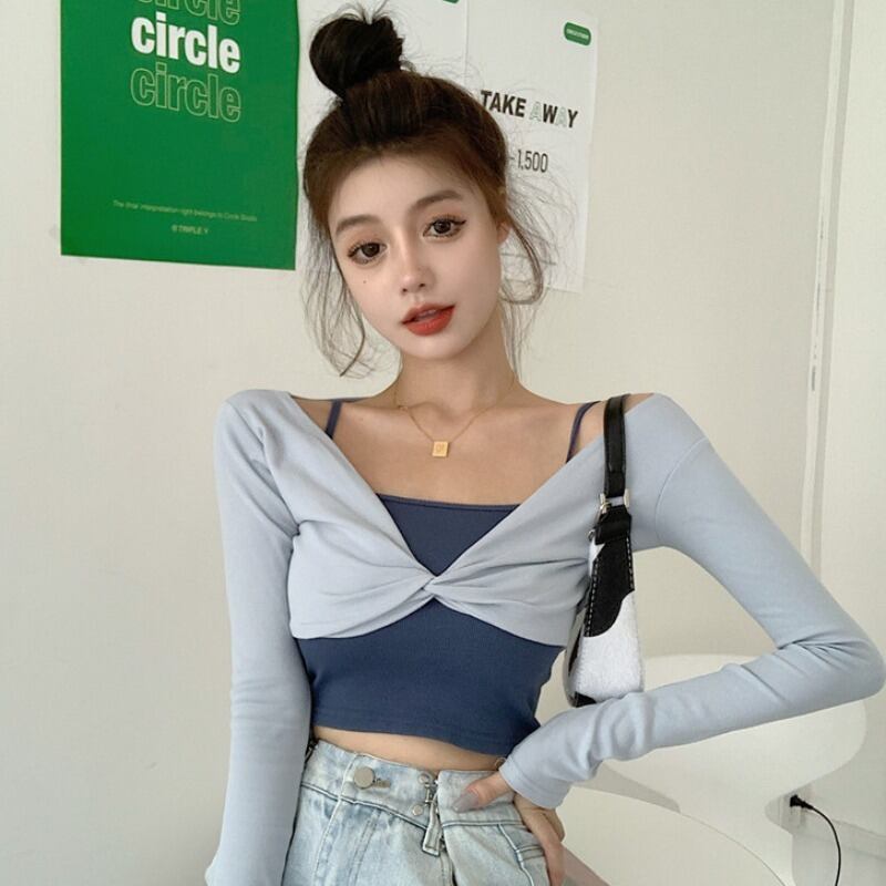 サマークロストップス Vネック薄手シャツ ロング 夏物 YY-ファッション38465817241