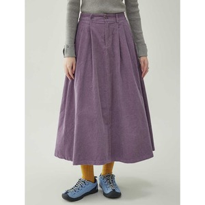 lazy style high waist pleated corduroy skirt