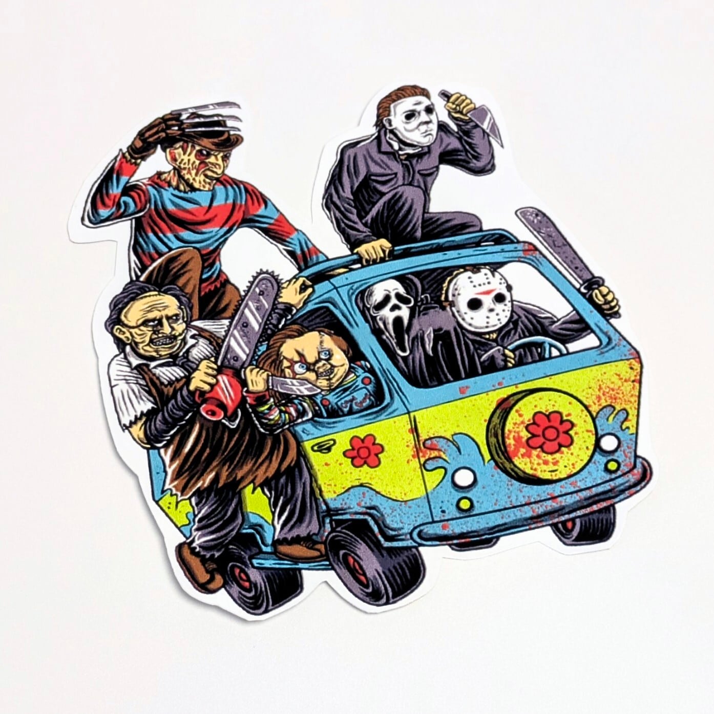 送料無料!! 【 DIE-CUT STICKER / ダイカットステッカー】 『 ホラー映画キャラクター / ホラーアイコン 』 スラッシャー・キラー / ヴィラン / ホラー映画歴代の悪達集合(笑) / ステッカー / シール