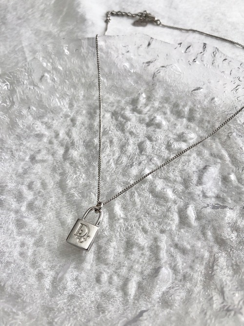 Christian Dior クリスチャン ディオール ネックレス シルバー DIOR 南京錠 vintage ヴィンテージ オールド s5xvzn