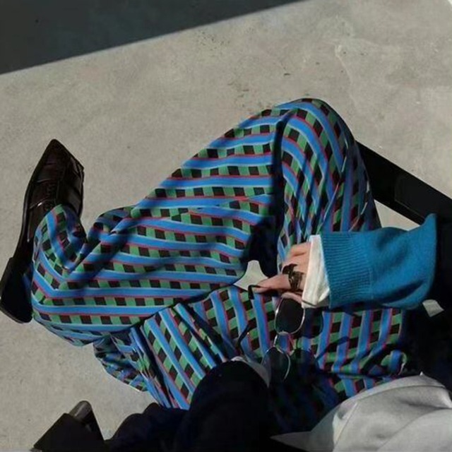 マルチチェック ワイドパンツ 220424