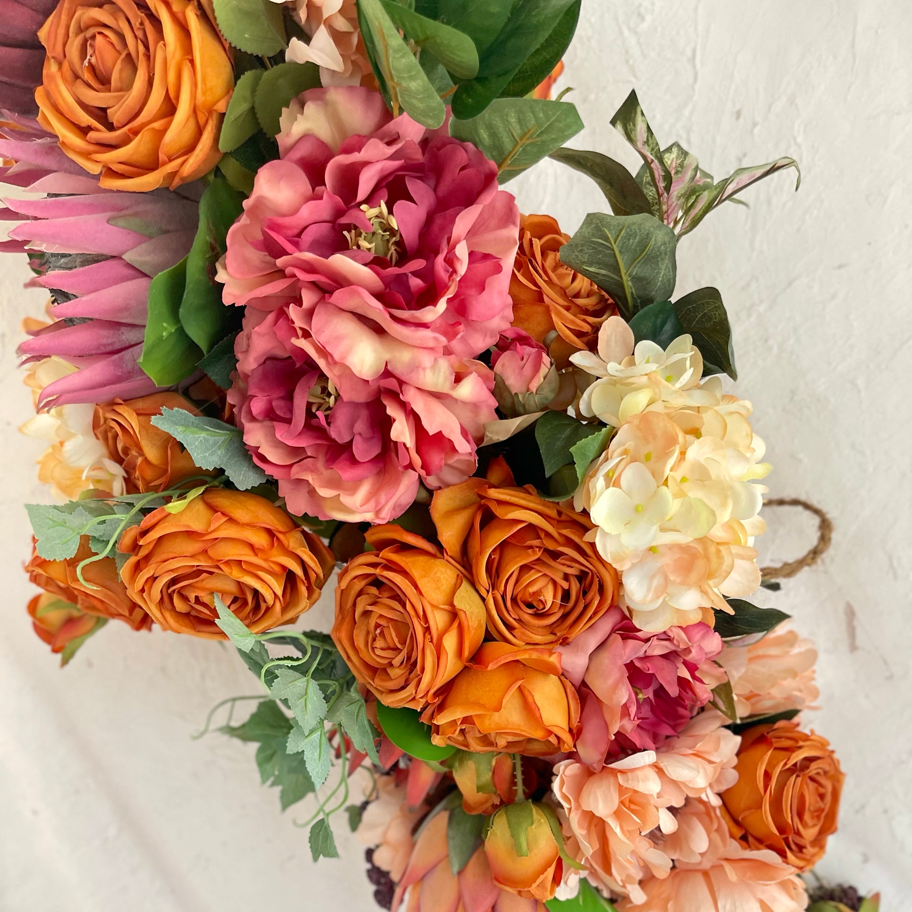 バラとダリアとピオニーの華やか豪華特大リース♪❀ボリュームタイプ❀ バラとダリアとピオニーの華やか豪華特大リース♪❀ボリュームタイプ❀