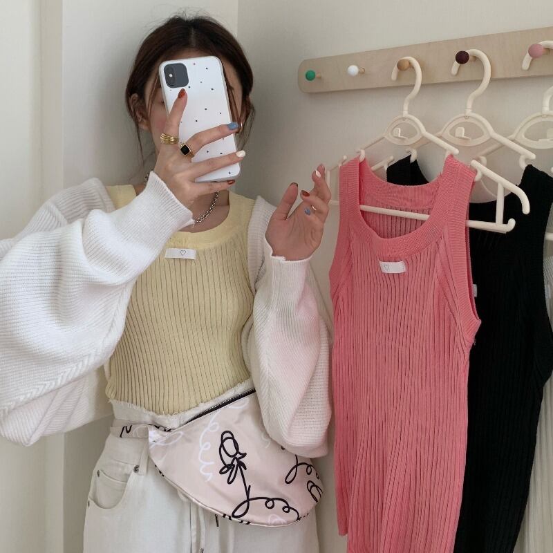 スプリングルーズニットセーター トップス レディースショートバックコート 春物 YY-ファッション1204725357