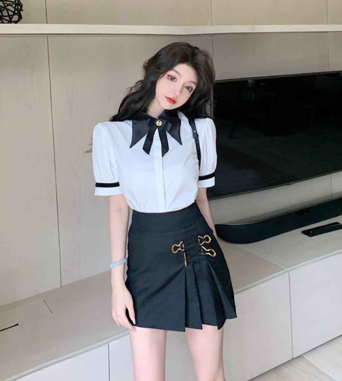 制服風セットアップ プリーツスカート 半袖 可愛い | and_it_official powered by BASE