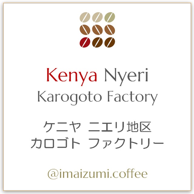 【送料込】ケニヤ ニエリ地区 カロゴトファクトリー - Kenya Nyeri Karogoto Factory - 300g(100g×3)