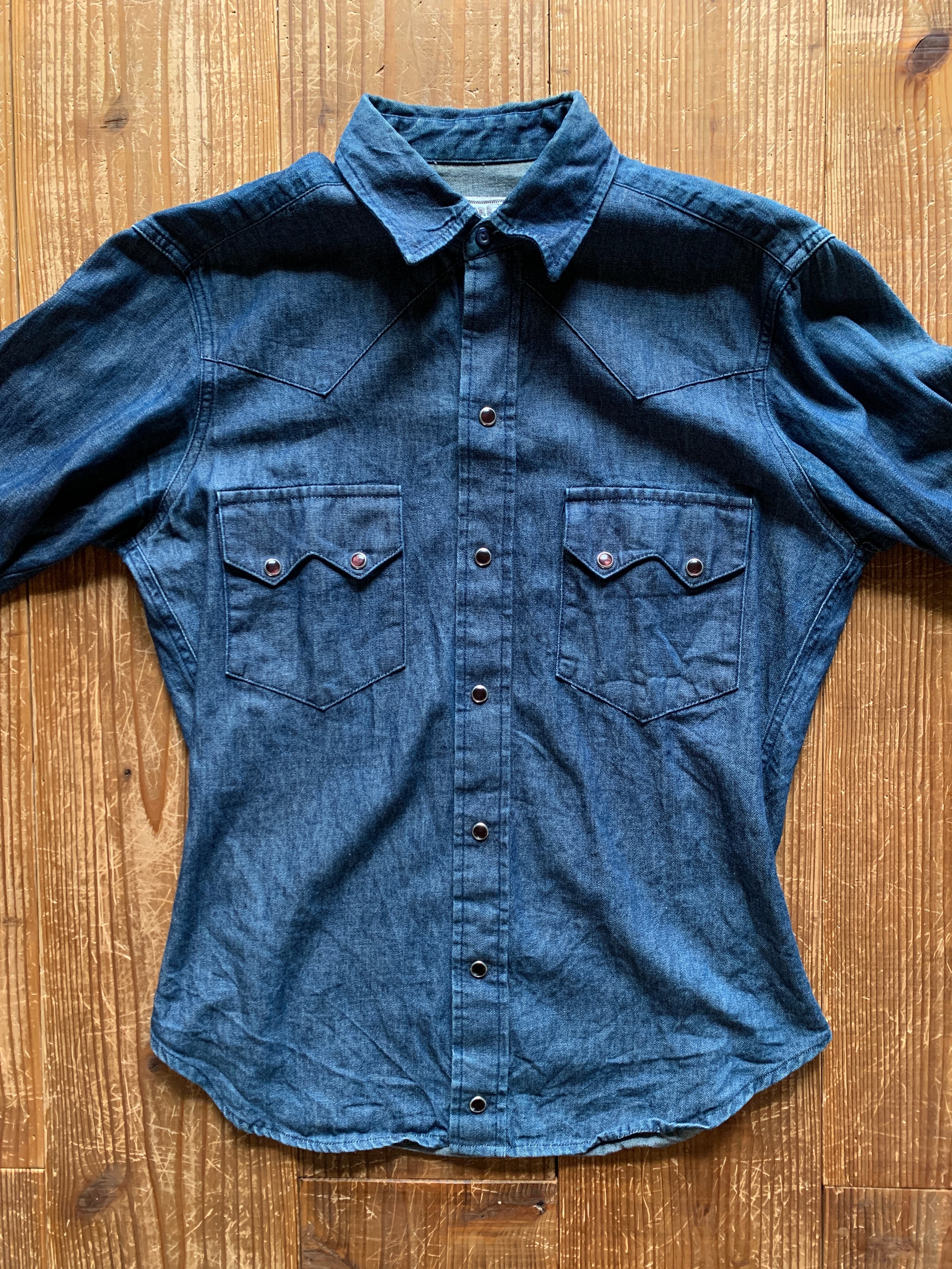 60's H BAR C  デニムウエスタンシャツ濃紺 USA製