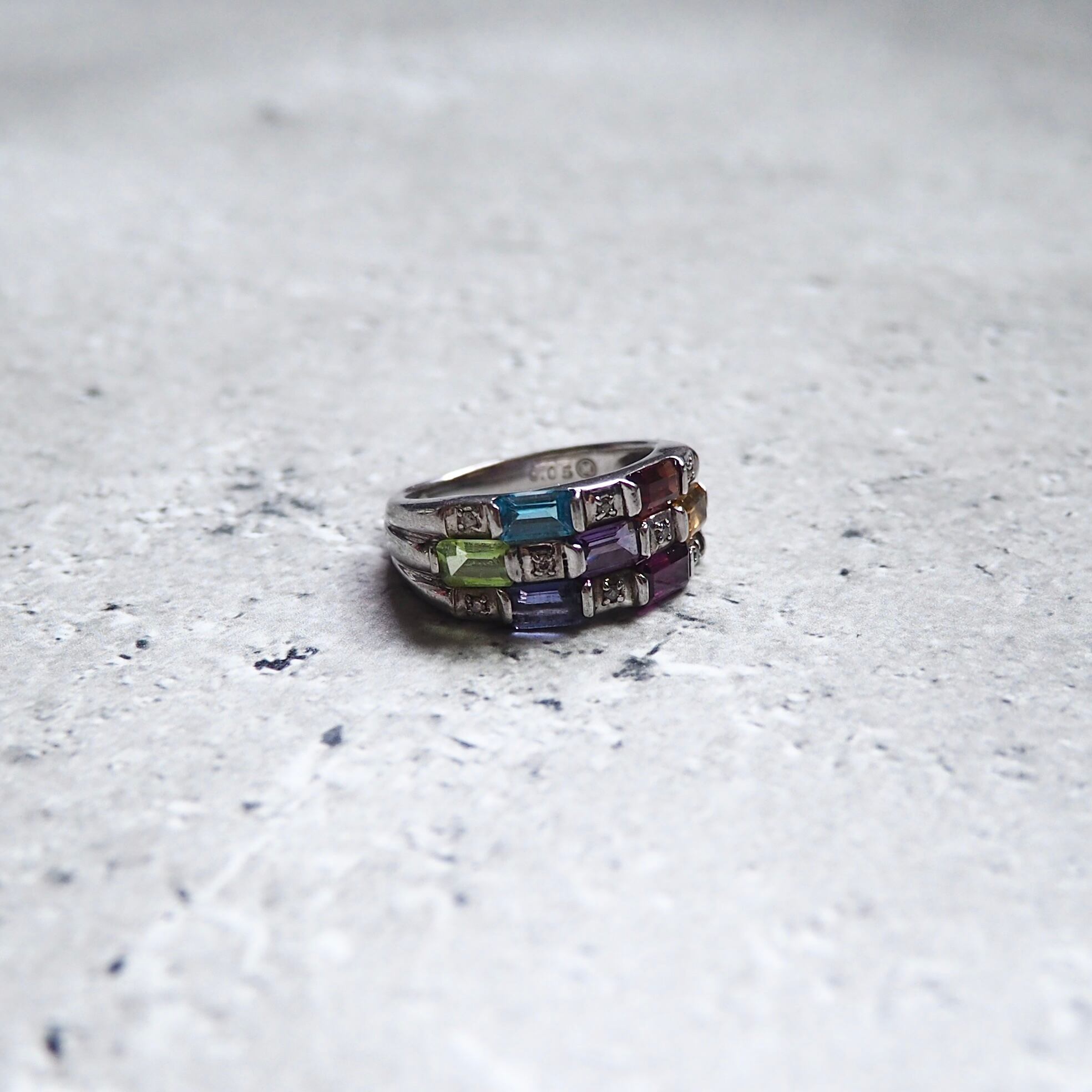 " Silver 925 " Colorful stone Custom Silver Ring