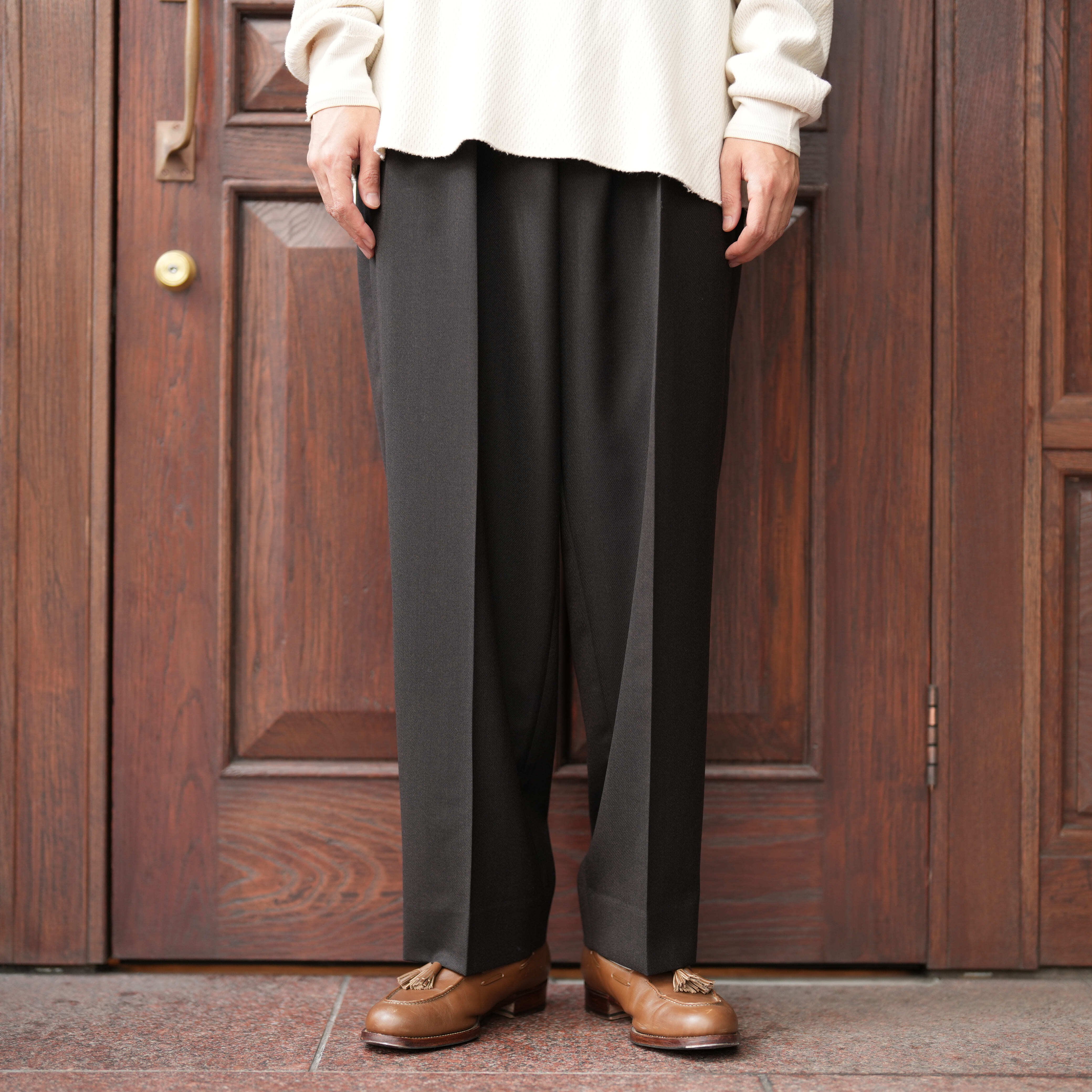 Gorsch the merry coachman(ゴーシュザメリーコーチマン)25AW "Kersey Wool 2 Tack Trousers" -Dark Brown-
