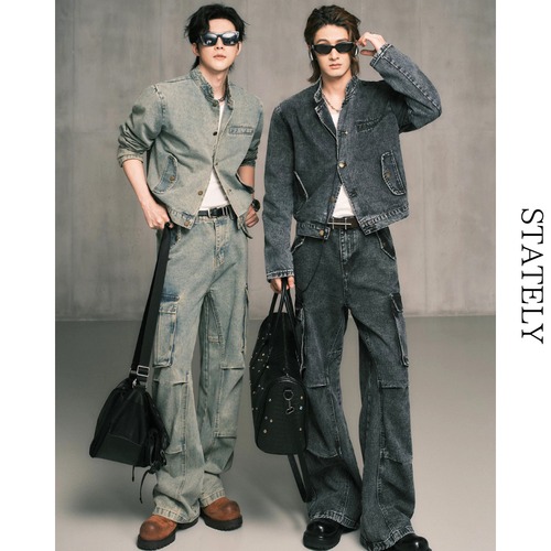 Vintage Wash デニムカーゴセットアップ/2color_ST39 画像