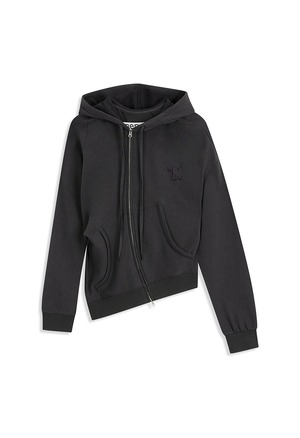 [OPEN YY] SLANT ZIP HOODIE, CHARCOAL 正規品 韓国ブランド 韓国通販 韓国代行 韓国ファッション オープン ワイワイ 日本 店舗