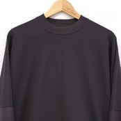 meanswhile  Split Yoke Sleeve L/S Tee  CHARCOAL