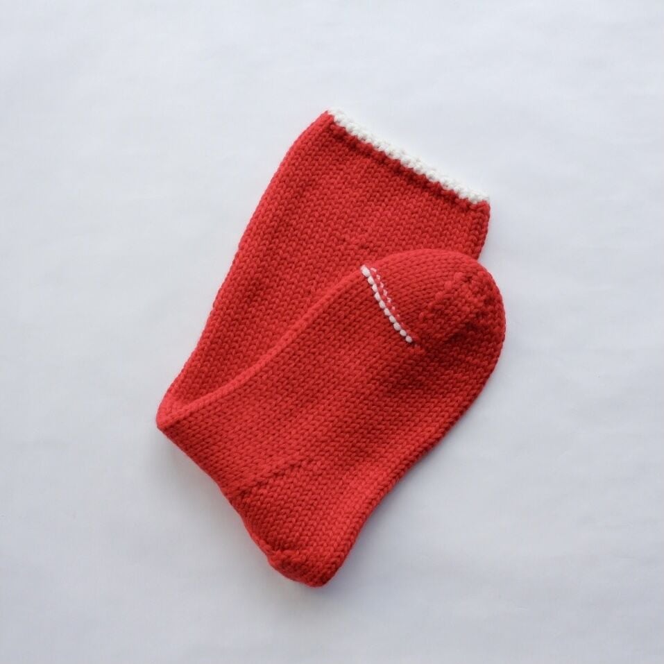 Meg KNITTING ウールプレーンソックス ライン入り 【旧Women's