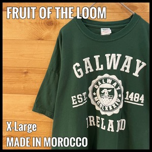 【FRUIT OF THE LOOM】都市名 GALWAY ロゴ Tシャツ プリント XL グッドカラー US古着 アメリカ古着