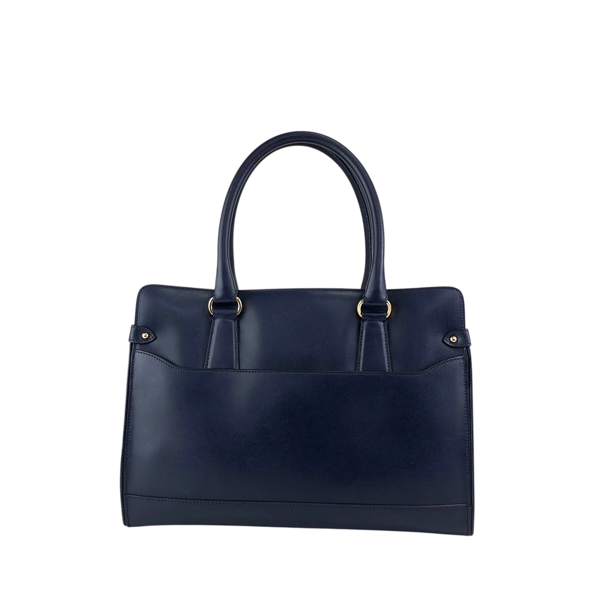 フェラガモ　ネイビー レザー ハンドバッグ Salvatore Ferragamo サルヴァトーレ フェラガモ ハンドバッグ