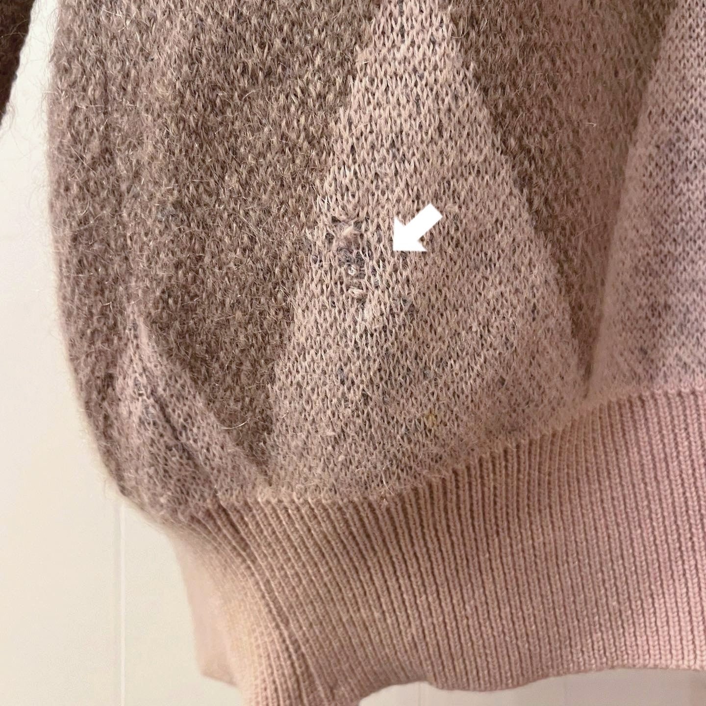 pastel argyle big knit sweater