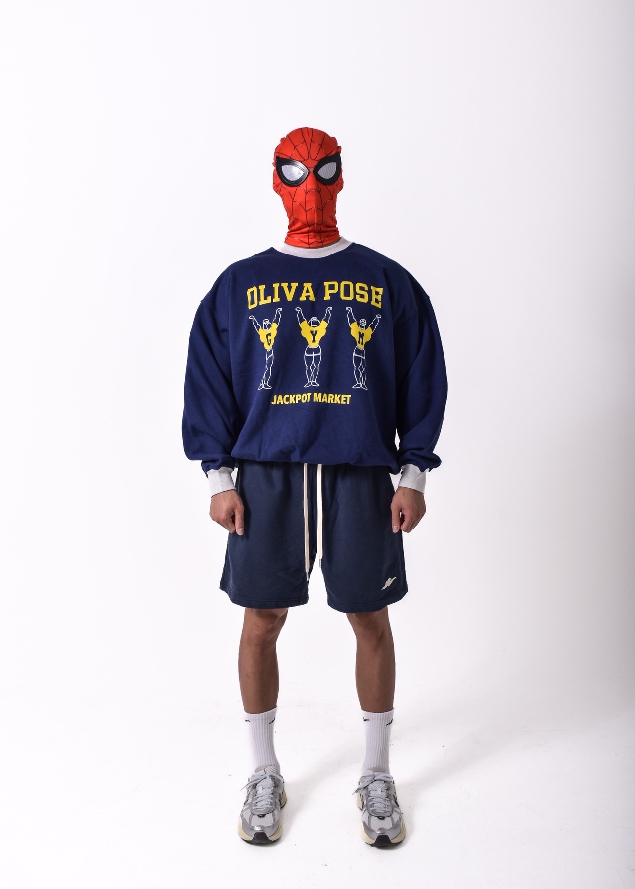 OLIVA POSE トレーナー　ネイビー × アッシュグレー