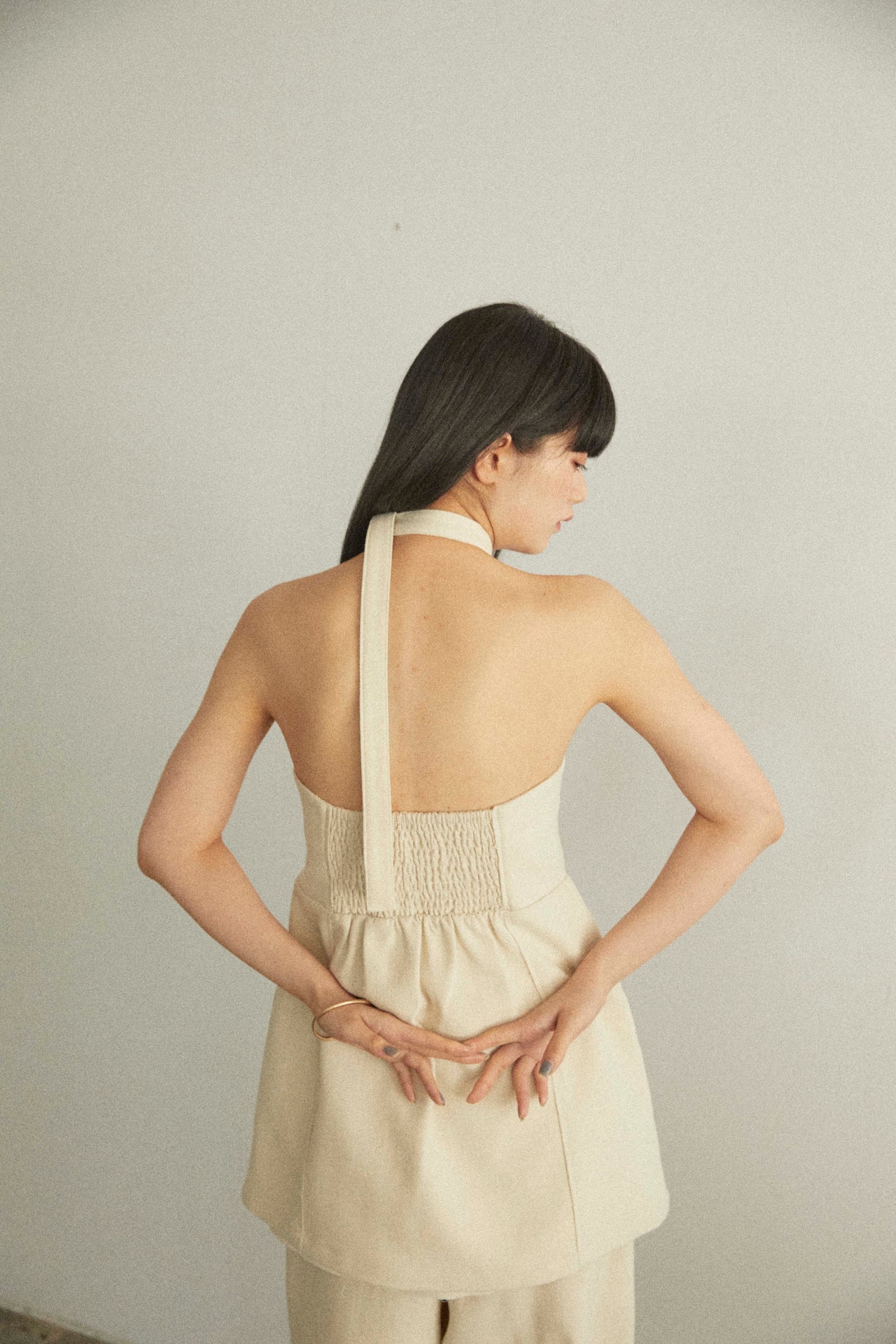 DU250503 linen like layered bare tunic【残り3点】