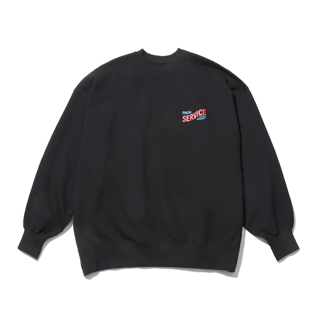 FreshService (フレッシュサービス) Corporate Printed Crew Neck Sweat  All Day All Night [Black]