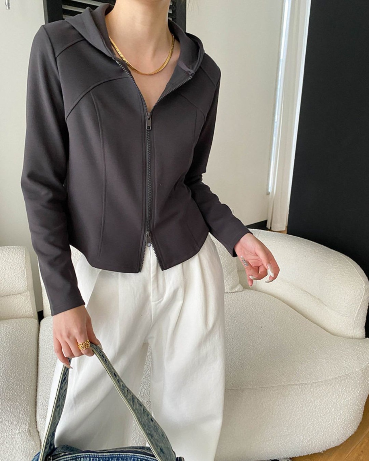 アーバンフィット ダブルジップフーディ 4color A0843 - 9