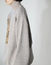 i’m here - Train Ticket Jacquard Turtle Knit :Beige|1968トレインチケット/ジャカード/アシンメトリー
