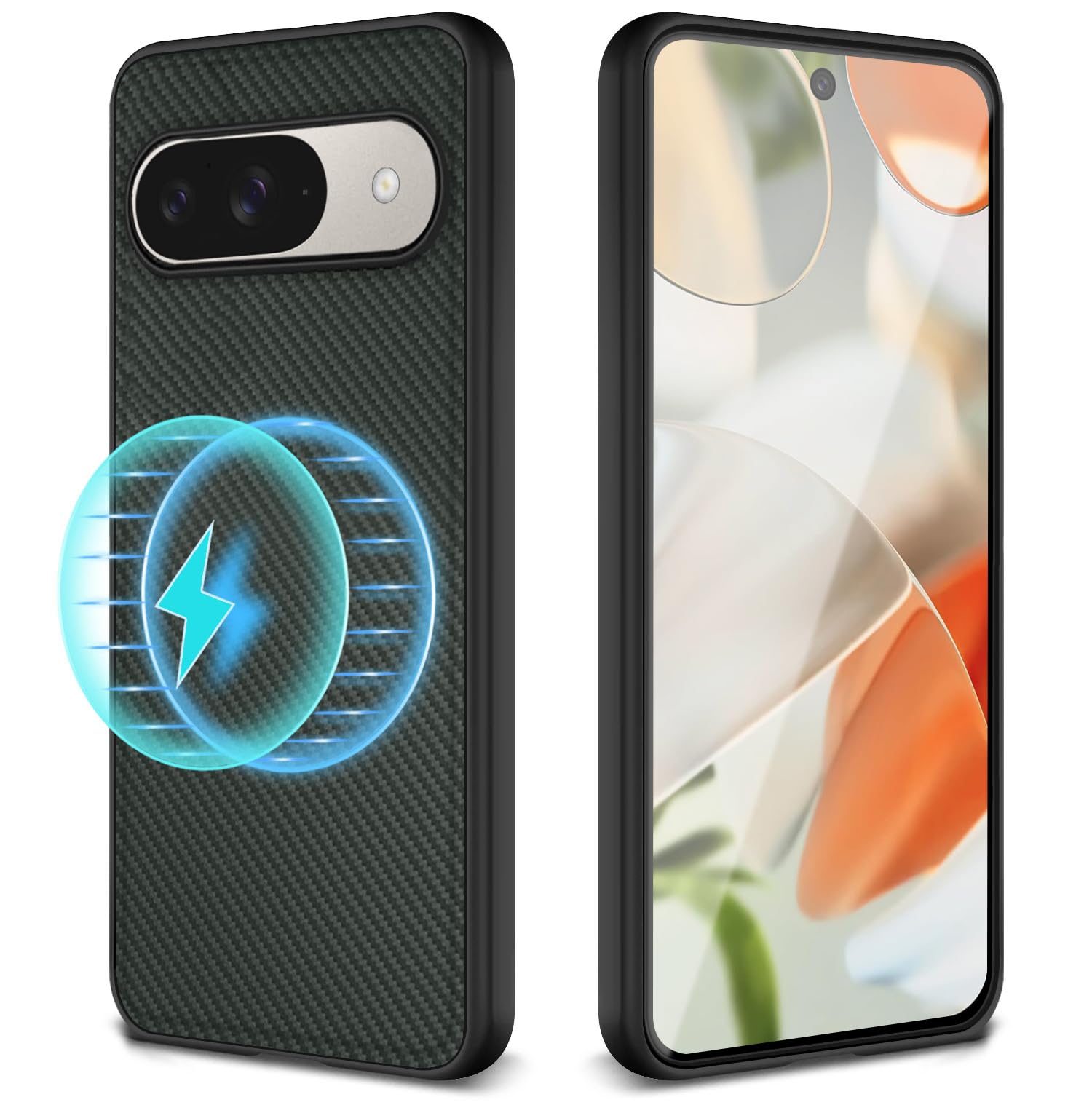 Google Pixel 9 ケース Google Pixel 9 Pro ケース MagSafe対応 耐衝撃 ピクセル 9 / 9Pro カバー ワイヤレス充電対応 pixel9 / pixel9pro スマホケース PC 軽量 薄型 擦り傷防止 落下防止 ストラップホール付き (インクグリーン)