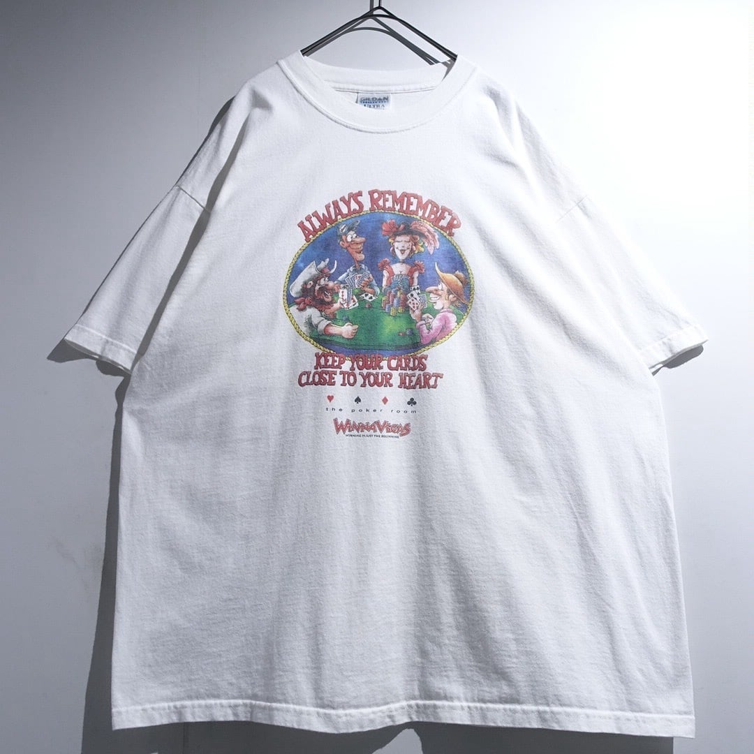 O0s "WinnaVegas" White Poker Room Graphic Print T- Shirt