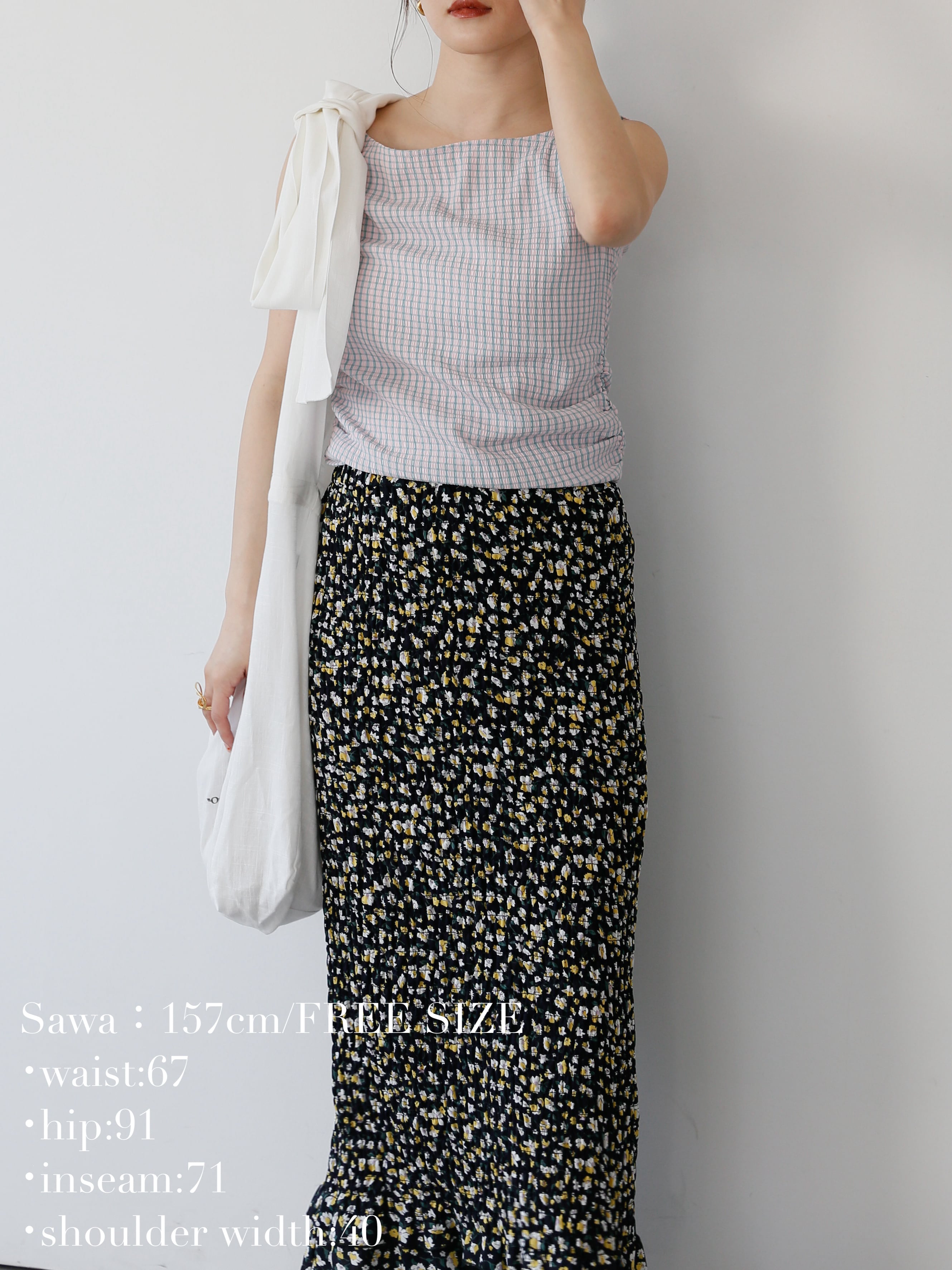 KATRIN TOKYO ボートネックチェックトップスM ピンク boat neck check tops | Katrin TOKYO