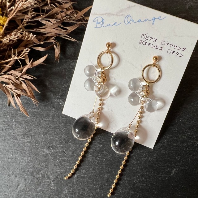 【9/23のいってんもの】ボールチェーンのピアス