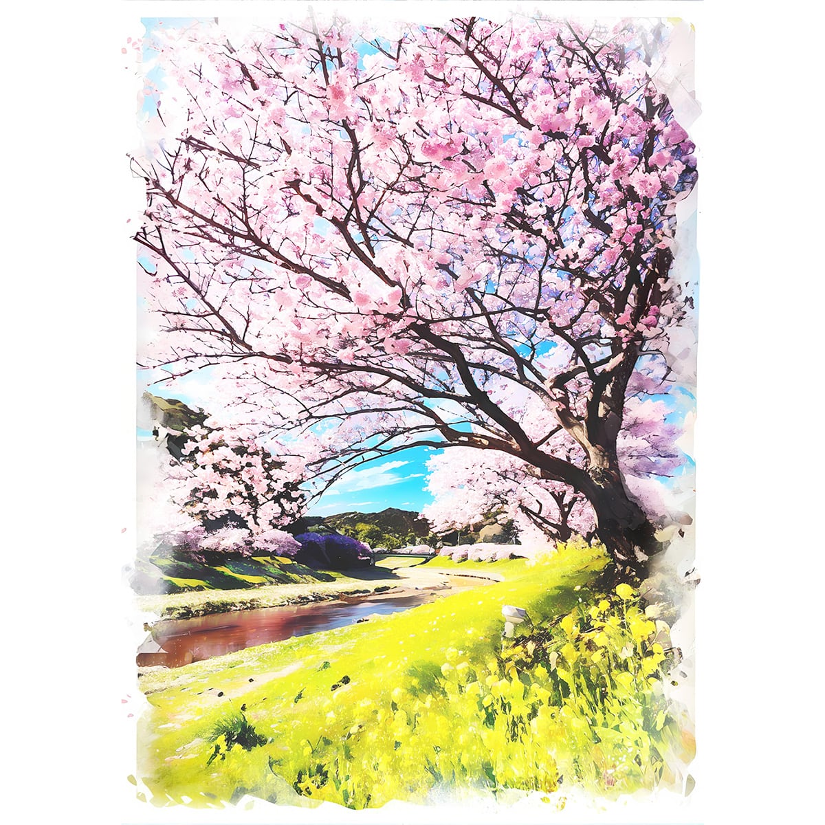 春の風景 | インテリア絵画の専門店 ビッグフィールドギャラリー水彩/油絵