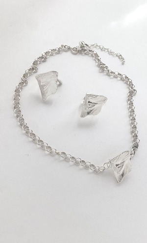 [N011]Sliver 925 profile necklace