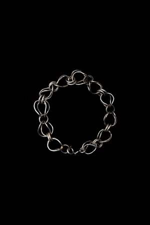 "Italian Jewelry" Silver 925 Organic Link Chain Bracelet