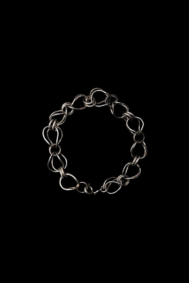 "Italian Jewelry" Silver 925 Organic Link Chain Bracelet